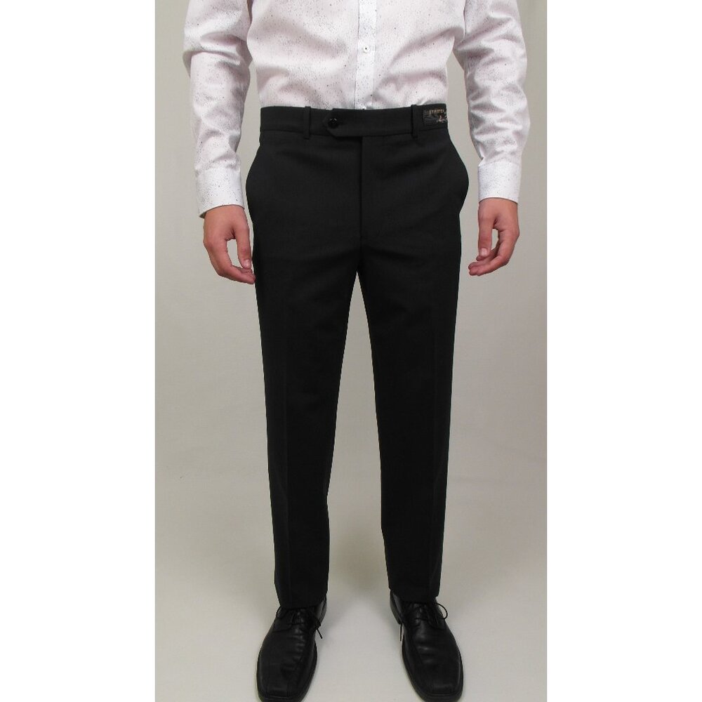 NWT Mens Size 44 Gala Black Larusmiani Italy Stretch Cotton Dress Pant NEW